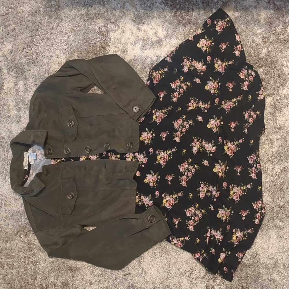 Knitworks Black Floral Kids Dress